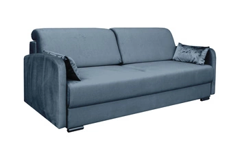 Sofa rozkładana Coria 3 osobowa z funkcją spania do salonu niebieska nowoczesna