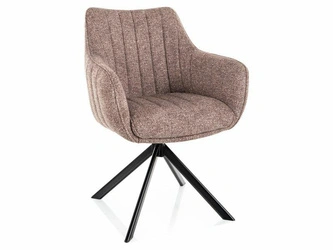 Intesi Murray krzesło tapicerowane obrotowe do jadalni beżowe czarne