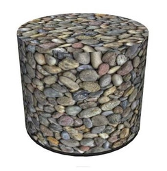 Pufa okrągła Gravel Intesi multikolor nowoczesna do salonu i sypialni tapicerowana