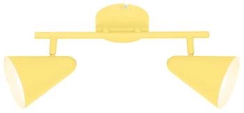 Lampa sufitowa Amor żółta metalowa regulowana do salonu i kuchni 2-punktowa 42 cm
