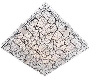 Plafon sufitowy kwadratowy Fiera 40x40 biały szklany do salonu, sypialni i kuchni