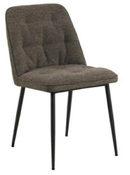 Krzesło tapicerowane Brooke Actona brązowe z pikowanym oparciem do jadalni i salonu loft