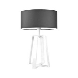 Lampka nocna do sypialni Thor nowoczesna z abażurem grafitowym biały stelaż LYSNE 61 cm