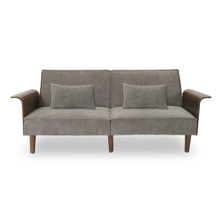 Sofa rozkładana Scott szara sztruksowa 3 osobowa z regulowanym oparciem do salonu Intesi