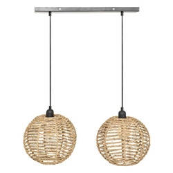 Lampa wisząca kula Rana 2 boho z trzciny do salonu i jadalni Atmosphera 50 cm