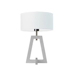 Lampka nocna Clio biała drewniana z abażurem nowoczesna do sypialni lub salonu personalizowana