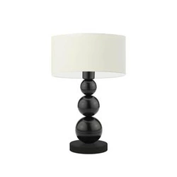 Lampka nocna HONOLULU nowoczesna z abażurem ecru na czarnym stelażu do sypialni