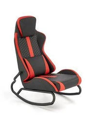 Fotel gamingowy bujany Gamer Intesi nowoczesny czarno-czerwony do pokoju młodzieżowego