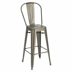 Hoker Paris Back 75cm. metaliczny insp. Tolix