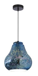 Lampa wisząca Galactic niebieska szklana do salonu i jadalni nowoczesna 19 cm