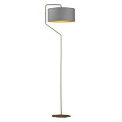 Lampa stojąca do salonu TESALLIA Lysne szara welurowa nowoczesna glamour z abażurem 156 cm
