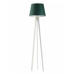 Lampa podłogowa CURACAO abażur zieleń butelkowa stelaż biały
