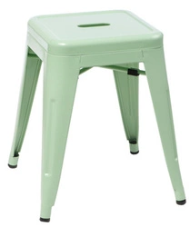Taboret metalowy Paris zielony inspirowany Tolix do kuchni i salonu nowoczesny 46 cm