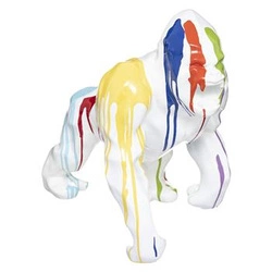 Figurka dekoracyjna goryl Atmosphera nowoczesna biała kolorowa 40cm do salonu lub na prezent