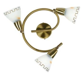 Lampa sufitowa Parnas 3-punktowa regulowana szklana do salonu i jadalni patyna