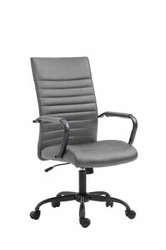 Fotel biurowy ergonomiczny obrotowy Sorpreso szary skórzany nowoczesny z podłokietnikami do biura