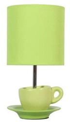Lampka nocna ceramiczna Cynka pistacjowa nowoczesna do sypialni i salonu 31 cm