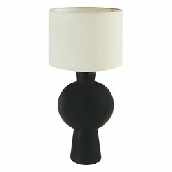 Lampka nocna do sypialni Yulia Atmosphera 59 cm czarna nowoczesna z abażurem ceramiczna