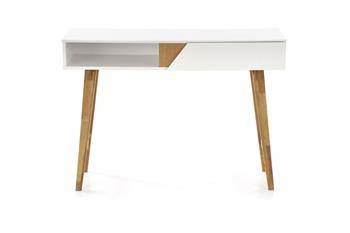 Konsola Indigo biała skandynawska z szufladą i półką do przedpokoju, salonu lub sypialni