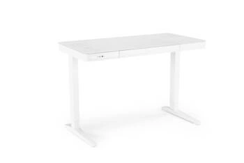 Biurko nowoczesne białe z regulacją wysokości i szufladami Alembe Intesi do pracy 120x60 cm