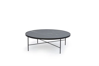 Stolik kawowy okrągły Tre 900 czarny nowoczesny metalowy do salonu NORDIFRA 90 cm
