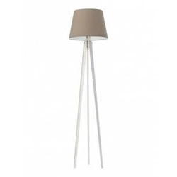 Lampa stojąca do salonu Curacao nowoczesna drewniana z abażurem beżowym Lysne 158 cm