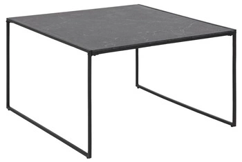 Stolik kawowy Infinity czarny kwadratowy 80x80 nowoczesny industrialny do salonu Intesi