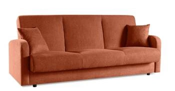 Sofa rozkładana 3 osobowa Corsica skandynawska z funkcją spania do salonu pomarańczowa