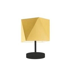 Lampka nocna do sypialni PASADENA nowoczesna żółta z abażurem metalowa LYSNE 30 cm