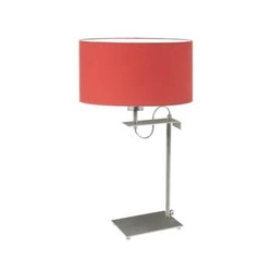 Lampka nocna Alaska nowoczesna czerwona z abażurem do sypialni i salonu LYSNE 55 cm