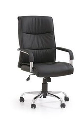 Ergonomiczny fotel biurowy Milto Intesi czarny skórzany obrotowy z regulacją do biura