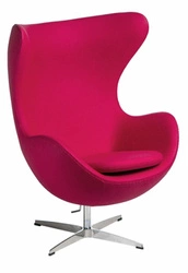 Fotel uszak Jajo D2.DESIGN do salonu i biura różowy kaszmir nowoczesny obrotowy bujany