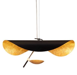 Lampa wisząca ENIGMA LED czarno złota 60 cm nowoczesna do salonu i nad stół