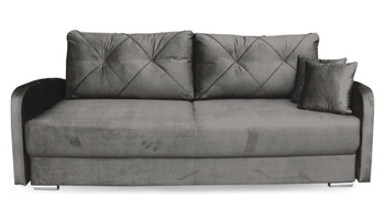 Sofa rozkładana Urduna z funkcją spania i pojemnikiem szarobeżowa do salonu skandynawska