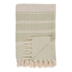 Manisa koc bawełniany na kanapę i łóżko 130x180 zielony ciepły