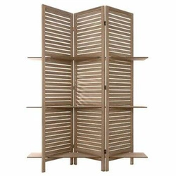 Parawan drewniany pokojowy z półkami Diam Atmosphera naturalny 3-skrzydłowy dekoracyjny