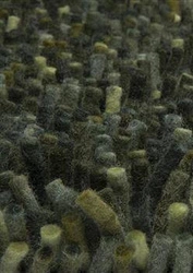 Dywan shaggy Shaggy Rocks zielony 250x350 wełniany do salonu nowoczesny łatwy w czyszczeniu