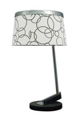 Lampa stołowa Impresja lampka 1*60W E27  biała chrom