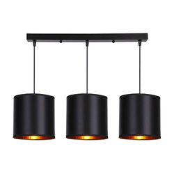 Lampa wisząca Candida czarna metalowa 3-punktowa regulowana do salonu i jadalni