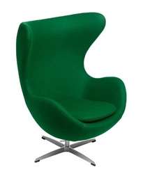 Fotel uszak Jajo zielony kaszmir obrotowy bujany do salonu nowoczesny glamour D2.DESIGN