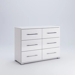 Komoda Flory biała połysk 108 cm nowoczesna z szufladami do salonu i sypialni