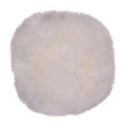 Poduszka na krzesło futerko jagnięce beżowe 35 cm okrągła do salonu House Nordic