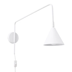 Nowoczesny kinkiet ścienny NOX biały metalowy do sypialni i salonu SOLLUX LIGHTING 61 cm