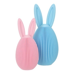 Zestaw 2 figurek wielkanocnych jajek Intesi pastelowe dekoracje świąteczne na stół i komodę