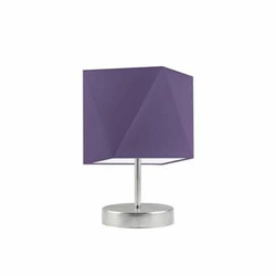 Lampka nocna PASADENA nowoczesna z fioletowym abażurem metalowa do sypialni lub salonu