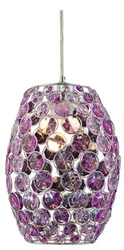 Lampa wisząca Corn fioletowa szklana pojedyncza do salonu 20 cm