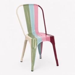 Krzesło metalowe Paris retro do jadalni lub kuchni personalizowany kolor sztaplowane D2.DESIGN