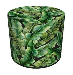 Pufa ogrodowa okrągła Black Palms Intesi wodoodporna do ogrodu i na taras nowoczesna 40 cm