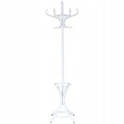 Wieszak stojący do przedpokoju Poulpe biały nowoczesny drewniany na ubrania Intesi