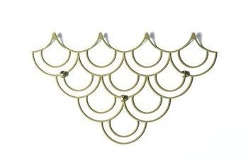 Nowoczesny wieszak ścienny do przedpokoju Husk S Gold złoty metalowy POLYHEDRA